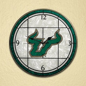South Florida Bulls 12" Art Glass Clock