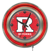 Rutgers Scarlet Knights Neon Clock