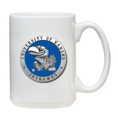 Kansas Jayhawks White Coffee Mug Set
