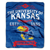 Kansas Jayhawks 50"x60" Royal Plush Raschel Throw Blanket -  Label Design