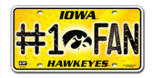 Iowa Hawkeyes License Plate - #1 Fan