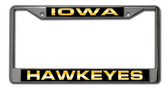 Iowa Hawkeyes Laser Cut Chrome License Plate Frame