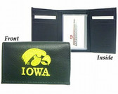 Iowa Hawkeyes Embroidered Leather Tri-Fold Wallet