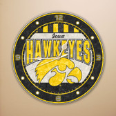 Iowa Hawkeyes 12" Art Glass Clock