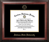 Indiana State Sycamores Gold Embossed Diploma Frame