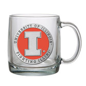 Illinois Fighting Illini Logo Clear Coffee Mug Set