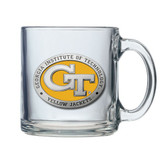 Georgia Tech Yellow Jackets Logo Clear Coffee Mug Set