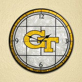 Georgia Tech Yellow Jackets 12" Art Glass Clock