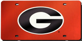 Georgia Bulldogs Red Laser Cut License Plate