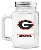 Georgia Bulldogs Mason Jar Glass With Lid