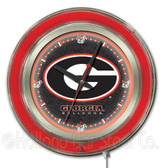 Georgia Bulldogs G Logo Neon Clock