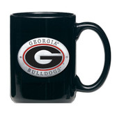 Georgia Bulldogs Black Coffee Mug Set