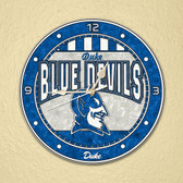 Duke Blue Devils 12" Art Glass Clock