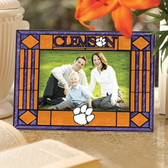 Clemson Tigers Art Glass Horizontal Picture Frame