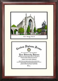Boston University Scholar Framed Lithograph with Diploma