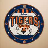 Auburn Tigers 12" Art Glass Clock