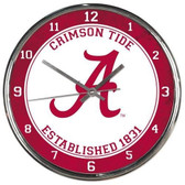 Alabama Crimson Tide Round Chrome Wall Clock