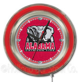 Alabama Crimson Tide Elephant Logo Neon Clock
