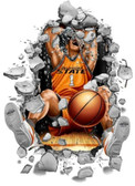 Oklahoma State Cowboys Wallcrasher Wall Decal - Basketball 11"