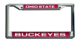 Ohio State Buckeyes Laser Cut Chrome License Plate Frame