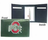 Ohio State Buckeyes Embroidered Leather Tri-Fold Wallet