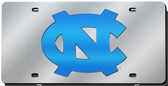 North Carolina Tar Heels Silver Laser Cut License Plate