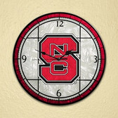 North Carolina State Wolfpack 12" Art Glass Clock