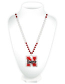 Nebraska Huskers Mardi Gras Beads with Medallion