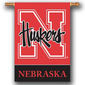 Nebraska Huskers Double-Sided 28"x40" Banner - N Logo with Script
