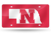Nebraska Cornhuskers Laser Cut Red License Plate