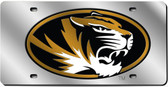Missouri Tigers Silver Laser Cut License Plate