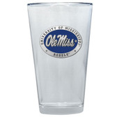 Mississippi Rebels Ole Miss Script Colored Logo Pint Glass