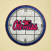 Mississippi Rebels 12" Art Glass Clock