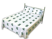 Michigan State Spartans White Sheet Set (King)