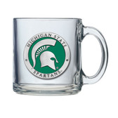 Michigan State Spartans Logo Clear Coffee Mug Set