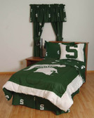 Michigan State Bed in a Bag Queen - With Team Colored Sheets