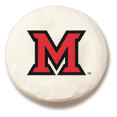 Miami, Oh. Redhawks White Tire Cover, Large