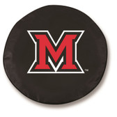 Miami, Oh Redhawks Black Tire Cover, Small