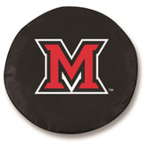 Miami, Oh Redhawks Black Tire Cover, Large