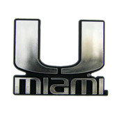 Miami Hurricanes Silver Auto Emblem