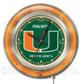 Miami Hurricanes Neon Clock