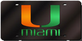 Miami Hurricanes Laser Cut Black License Plate