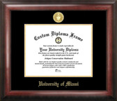 Miami Hurricanes Gold Embossed Diploma Frame
