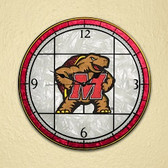Maryland Terrapins 12" Art Glass Clock