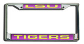 LSU Tigers Laser Cut Chrome License Plate Frame