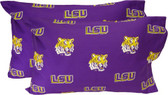 LSU Printed Pillow Case - (Set of 2) - Solid