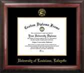 Louisiana Lafayette Ragin Cajuns Gold Embossed Diploma Frame
