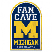 Michigan Wolverines Wood Sign - 11"x17" Fan Cave Design