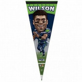 Seattle Seahawks Russell Wilson Caricature Premium Pennant