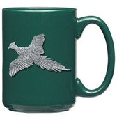 Pheasant Coffee Mug Set, Dark Green